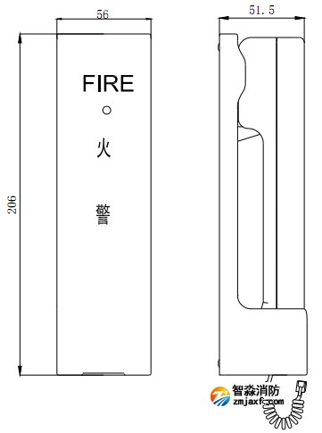 GST-TS-100A型消防電話分機外形結構圖