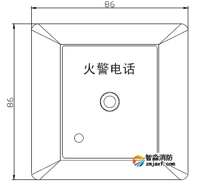 GST-LD-8312 型消防電話插孔外形尺寸及結(jié)構示意圖