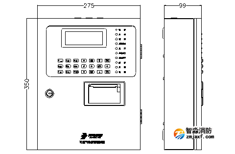 JB-QB-JBF-51S40可燃?xì)怏w報(bào)警控制器外形尺寸圖