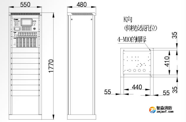 JB-TG-JBF-11SF-C火災(zāi)報警控制器外觀尺寸