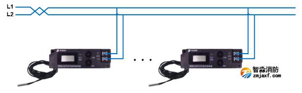 JBF6118測(cè)溫式電氣火災(zāi)監(jiān)控探測(cè)器接線圖