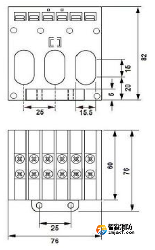 EI-CT6752A三相電流互感器尺寸圖