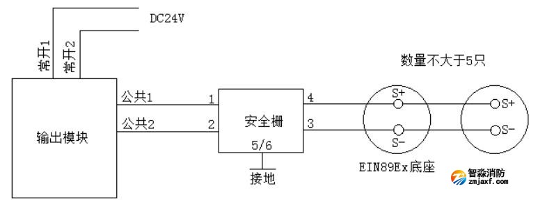 J-EIN87Ex防爆型火災聲光警報器接線圖