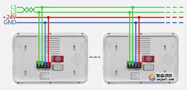 JB-FSD-986火災顯示盤安裝接線圖