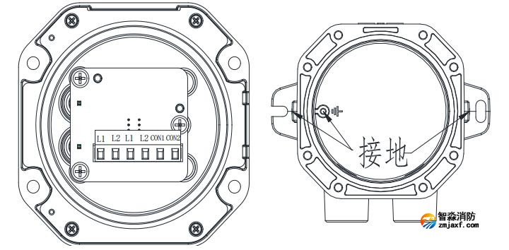 J-SAP-M-A62G-Ex隔爆型手動(dòng)火災(zāi)報(bào)警按鈕接線端子說明