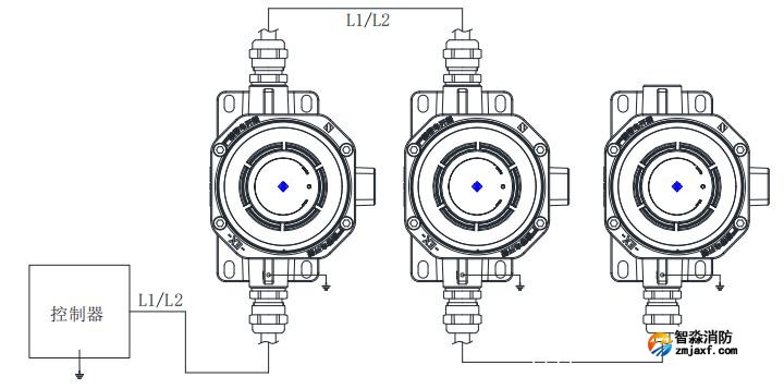 JTY-GD-A30G-Ex防爆型點(diǎn)型光電感煙火災(zāi)探測器接線圖