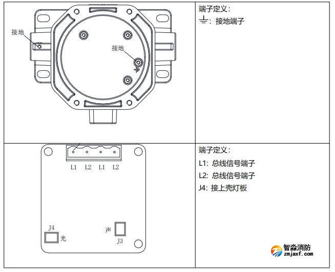 SG-A92G-Ex防爆型火災(zāi)聲光警報器接線端子說明