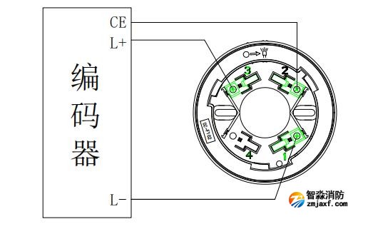 JTY-GD-F311點(diǎn)型光電感煙火災(zāi)探測(cè)器編碼接線圖