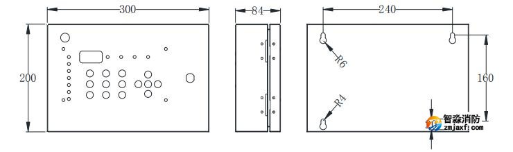 SJ-CZP-01現(xiàn)場操作盤外觀尺寸