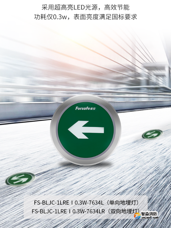 FS-BLJC-1LREⅠ0.3W-7634L(R)應(yīng)急疏散地埋燈IP68產(chǎn)品功能