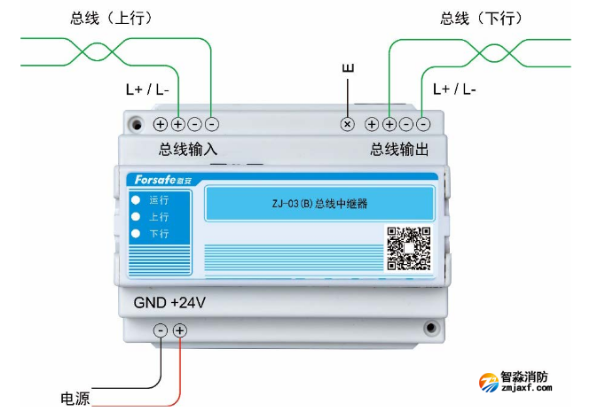 ZJ-03(B)總線中繼器接線圖