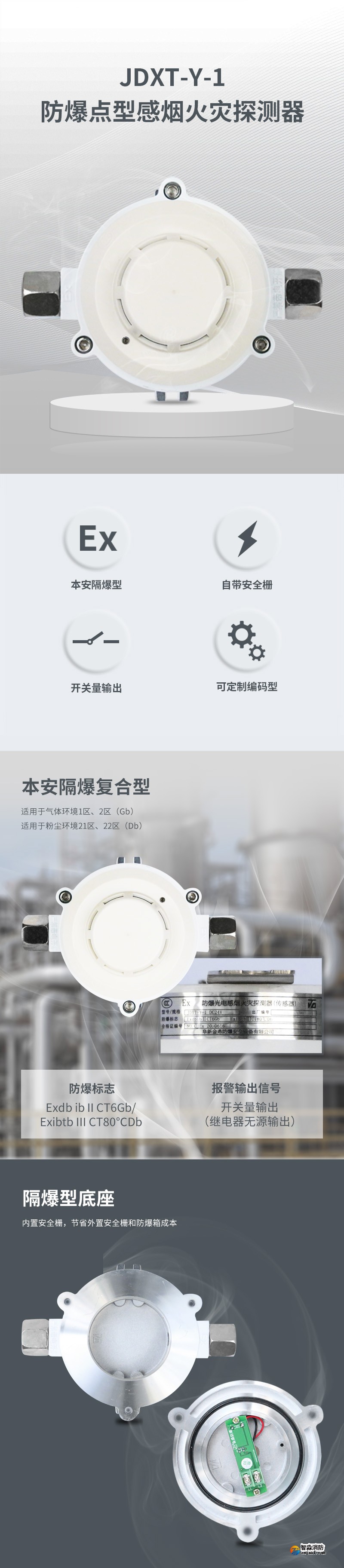 JDXT-Y-1防爆點型感煙火災(zāi)探測器1