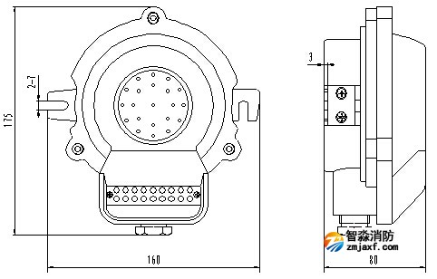 防爆火災(zāi)聲光報(bào)警器外形圖