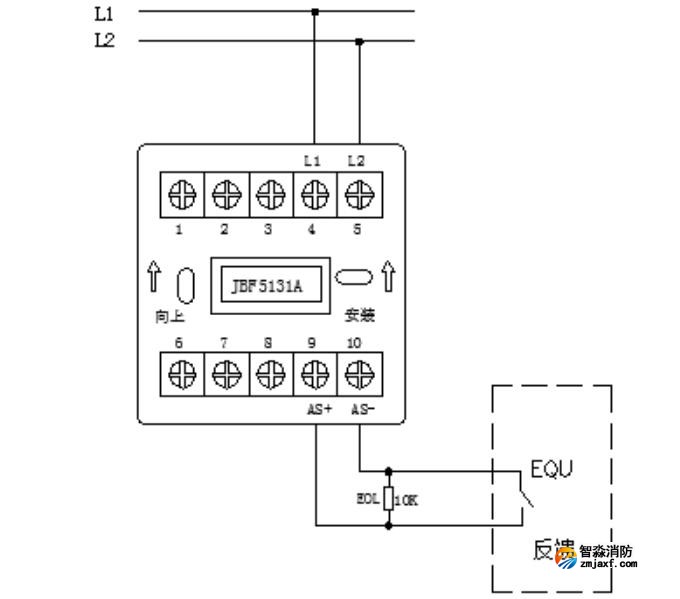JBF5131A輸入模塊無源常開信號接線圖