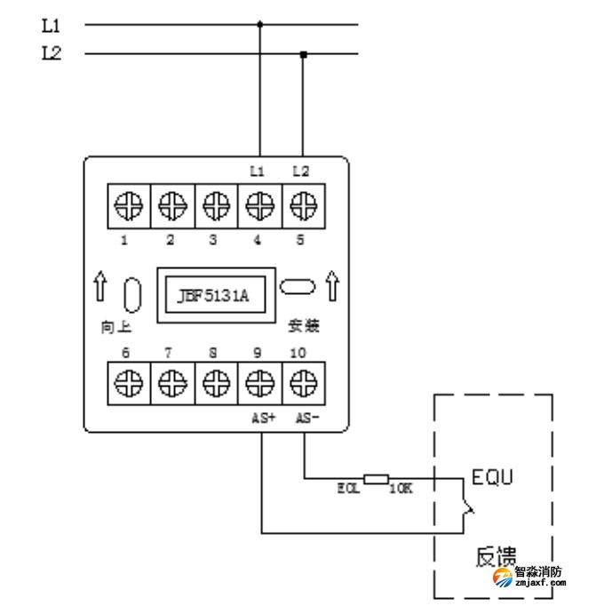 JBF5131A輸入模塊無源常開信號接線圖
