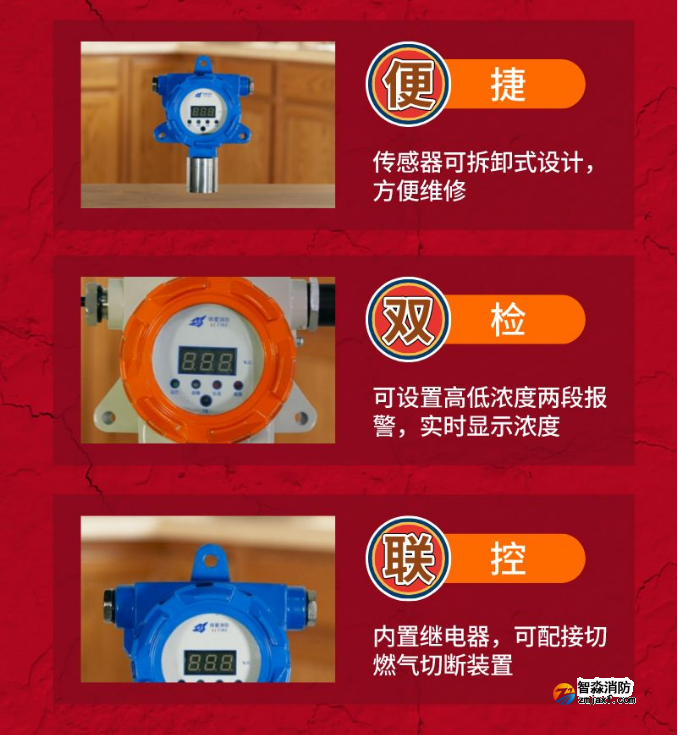 依愛工業(yè)及商業(yè)用途點型可燃氣體探測器特點