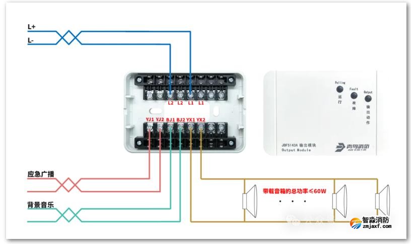 JBF5143A、JBF5143C輸出模塊接線圖